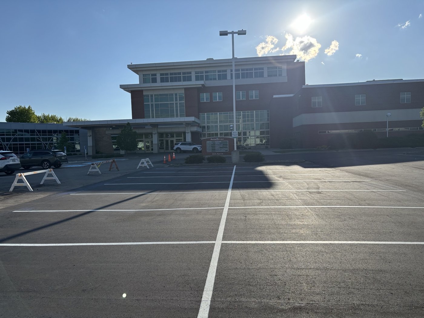 Commercial property fresh asphalt and lines