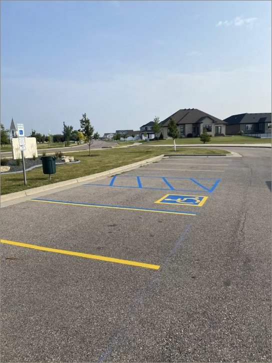 Municipal park lot with ADA accessible space
