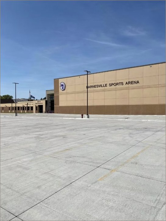 Barnesville Sports Arena school parking lot