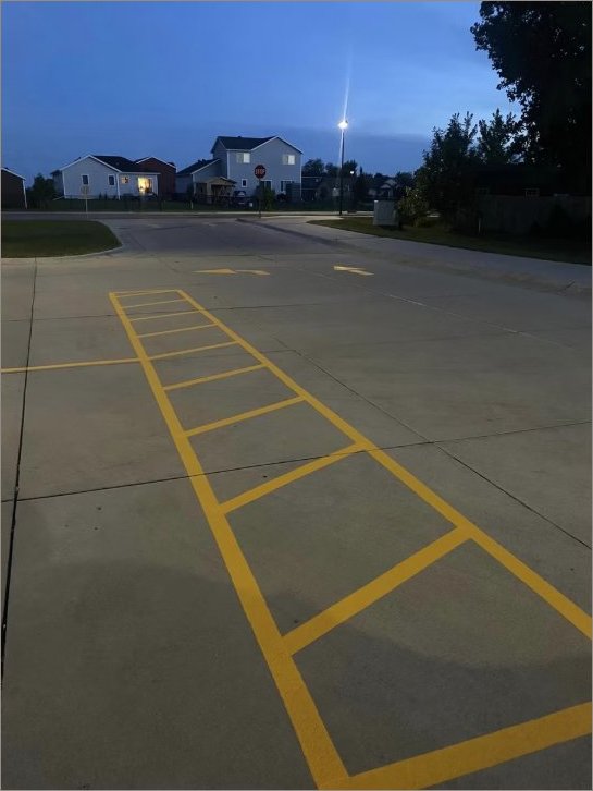 School fire lane striping